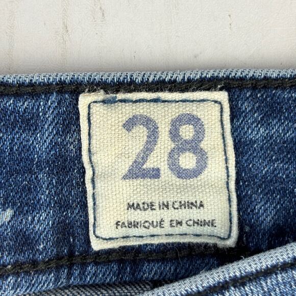 Free People We The Free Moto Jet Zip Skinny Baltic Crop Ankle Jeans Size 28 - Picture 9 of 15